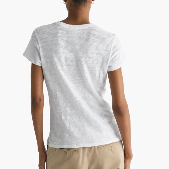 New ATM Slub Jersey Schoolboy Crewneck Short Sleeve White Tee Medium NWT - Picture 3 of 5